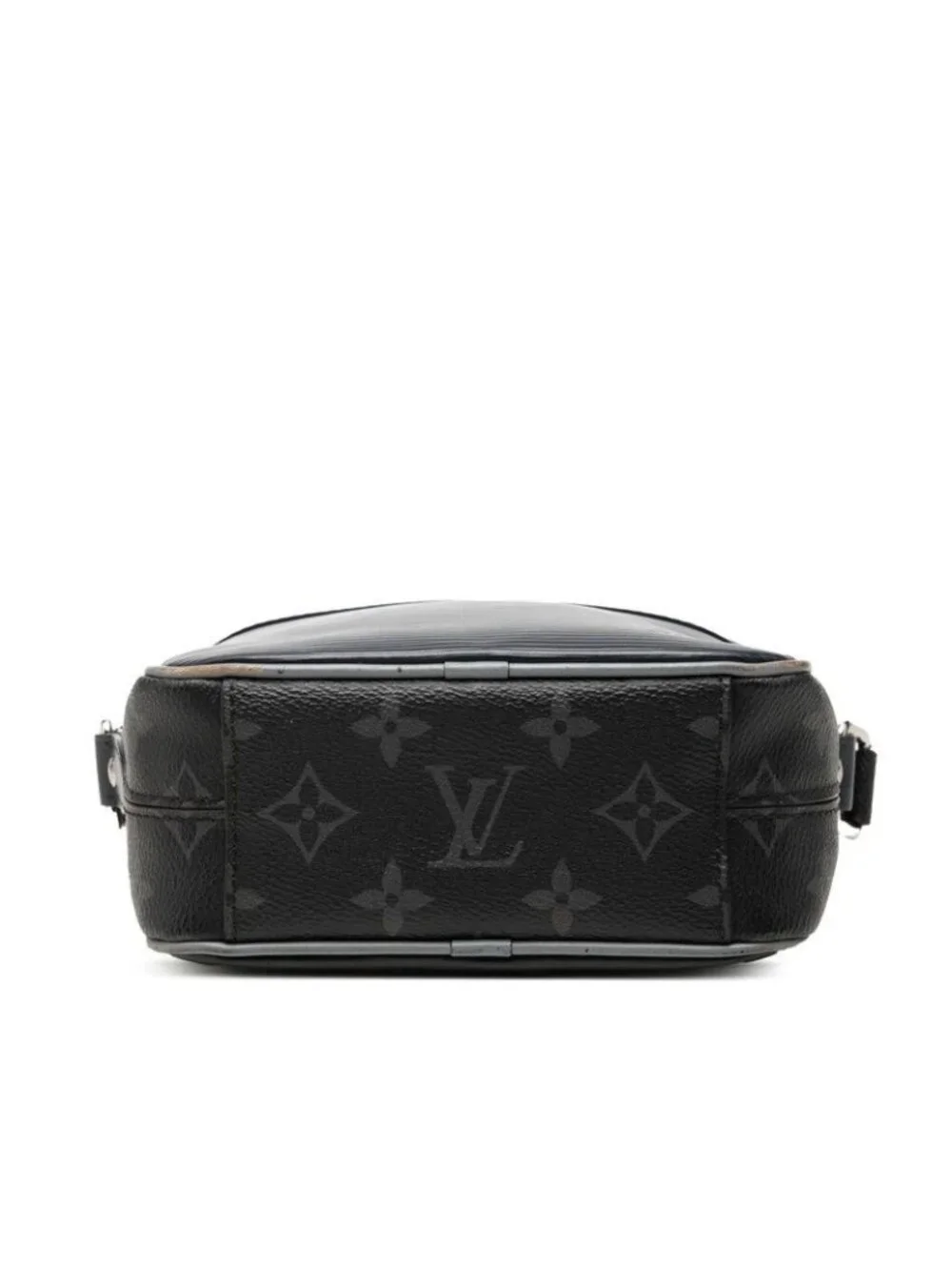 Louis Vuitton Epi Monogram Eclipse Danube PM Shoulder Bag Black Navy Gray